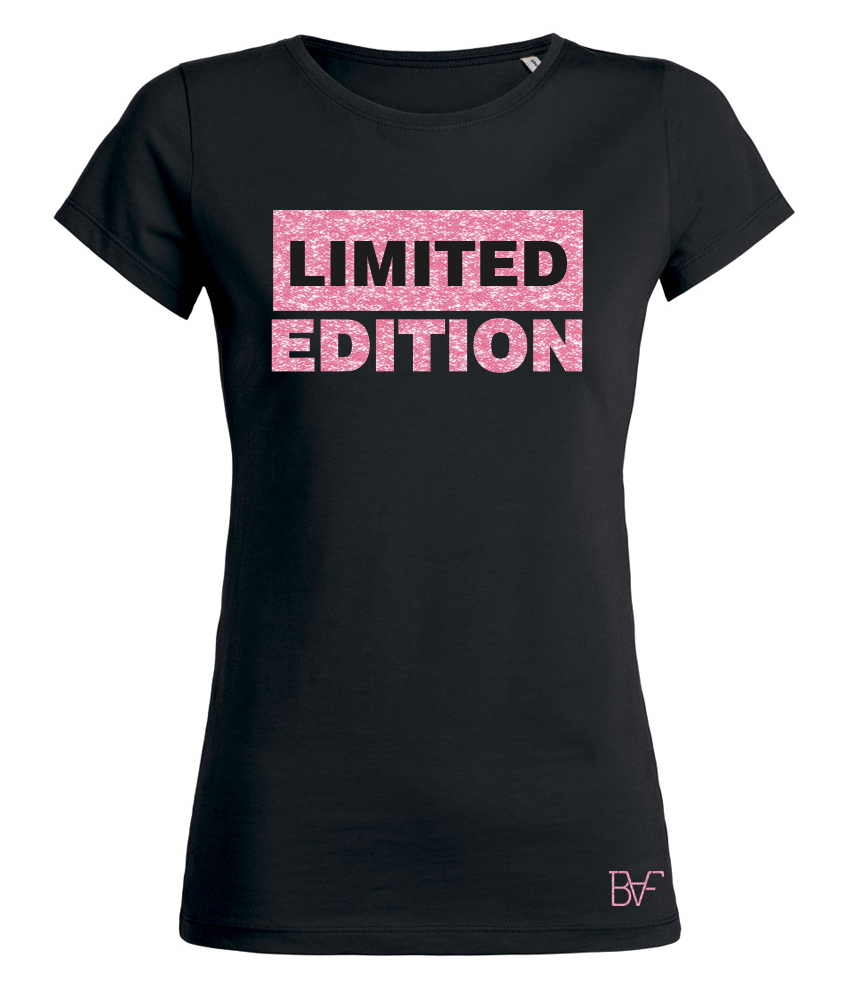 stopverf Ziekte Moreel onderwijs Dames T-Shirt Limited edition roze glitter. - Badass Fashion